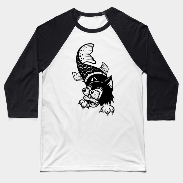 Mermaid cat Baseball T-Shirt by Adorline